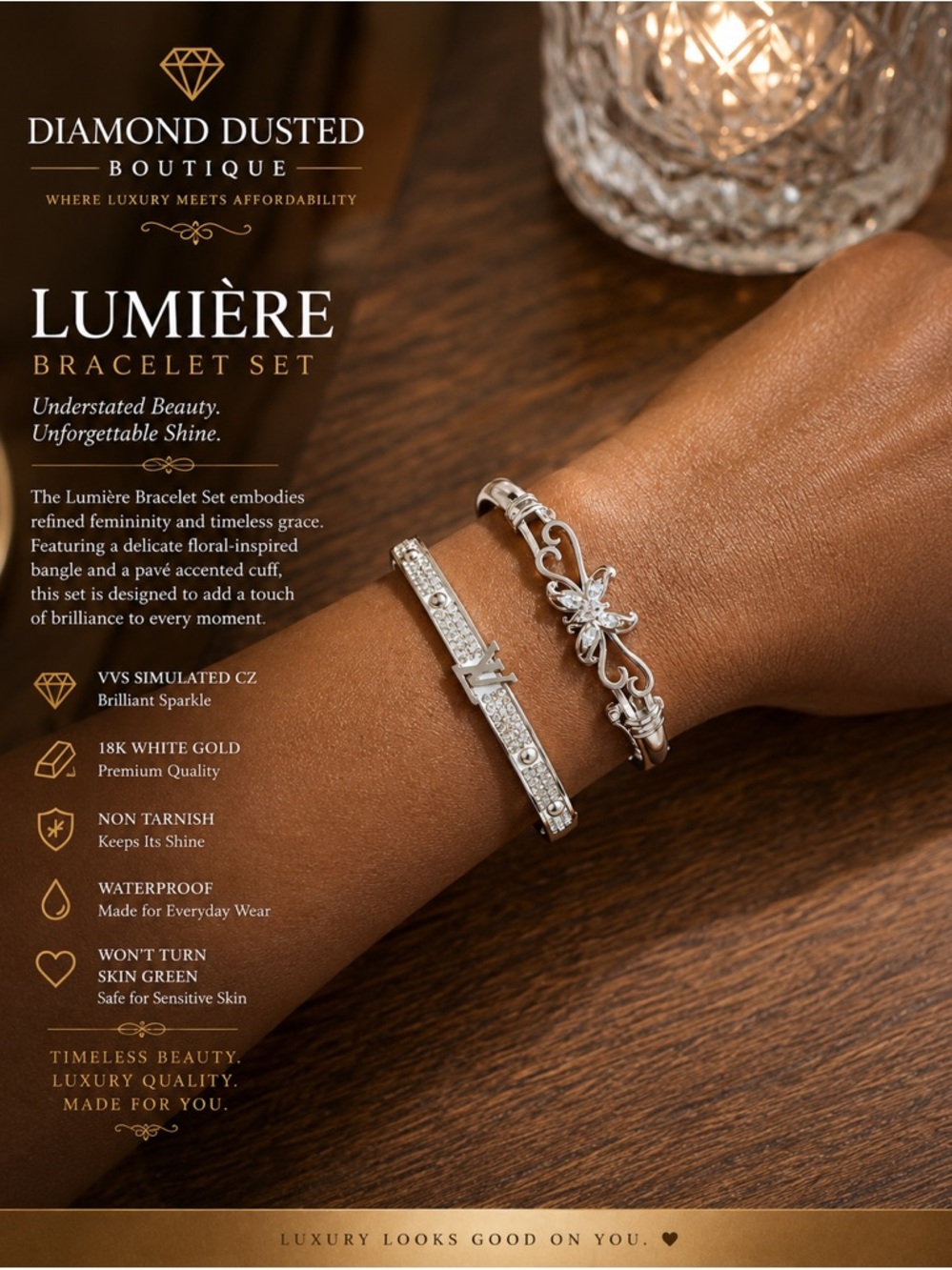 Lumière Silver Bracelet Set